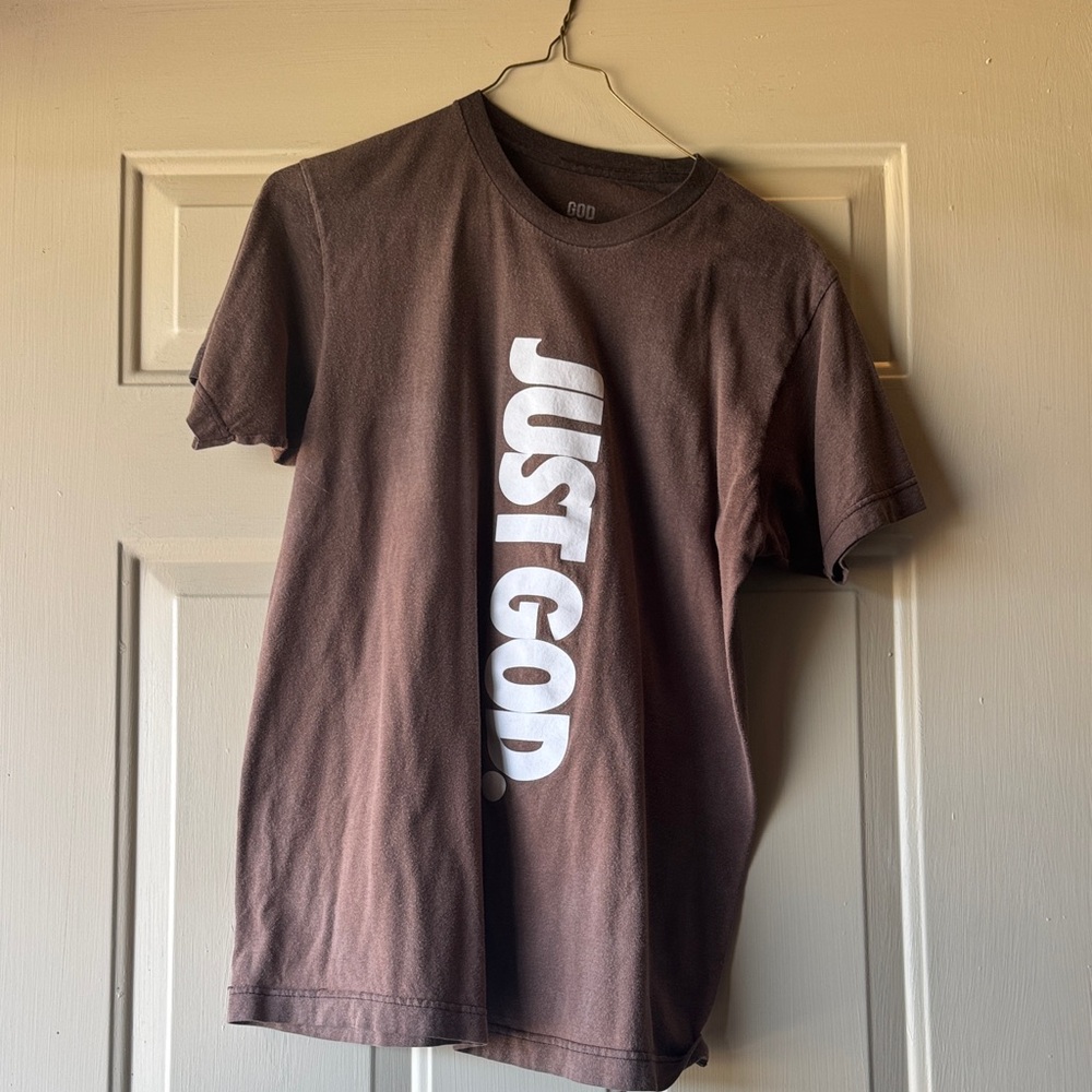 Brown T-Shirt with White Print